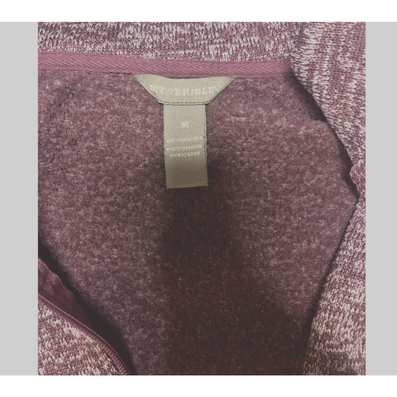Bit & Bridle Burgund Heather Quarter Zip Pullover Sweater Long Sleeve Casual Top - Picture 6 of 6